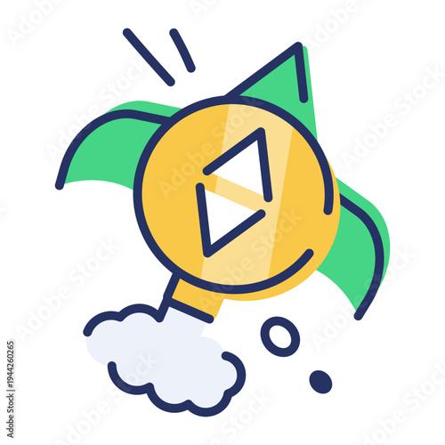 A flat style icon of purse money