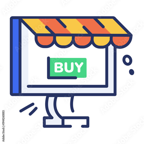 Flat style icon depicting online reward