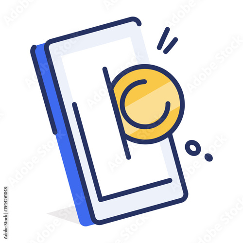 Flat icon depicting money phishing