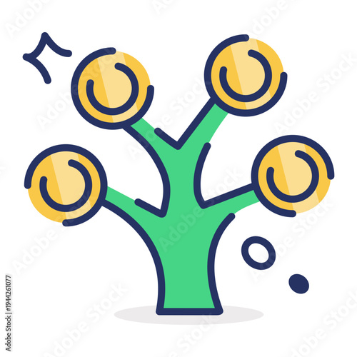 A flat style icon of investment growth