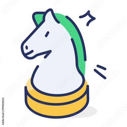 A flat style icon of investment strategy plan