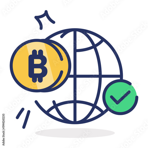 An icon showing global trading designed in flat style
