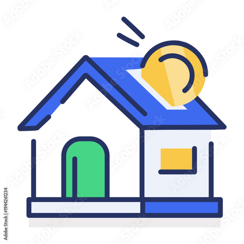A flat style icon of property investment concept