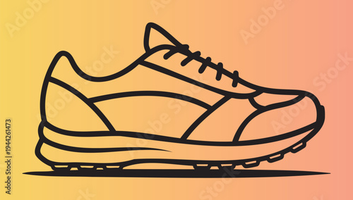 Modern athletic running shoe illustration in side view