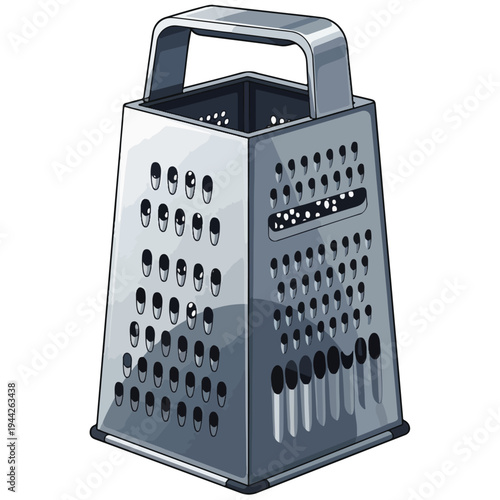 box grater flat vector illustration kitchen cooking tool graphic