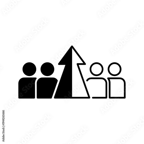 Abstract representation of teamwork and growth with people icons  