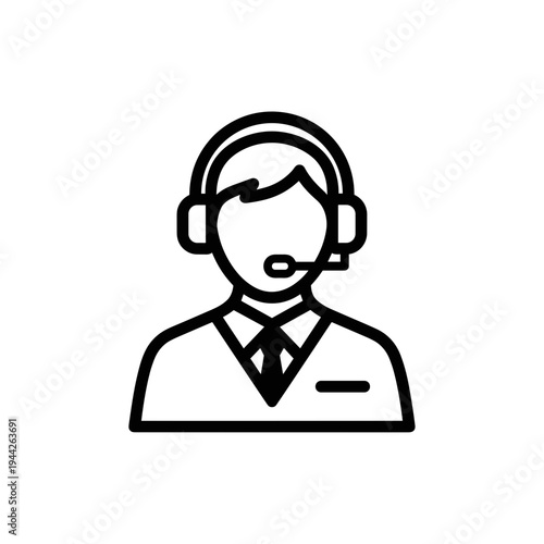 Customer service representative with headset in professional attire  