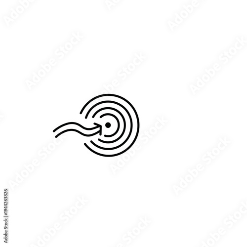 Abstract maze design with path leading to the center, goal  