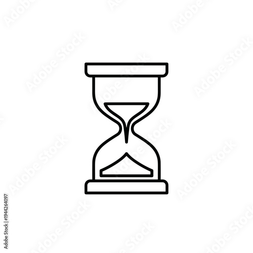 Hourglass symbol representing time and measurement in a minimalist design  