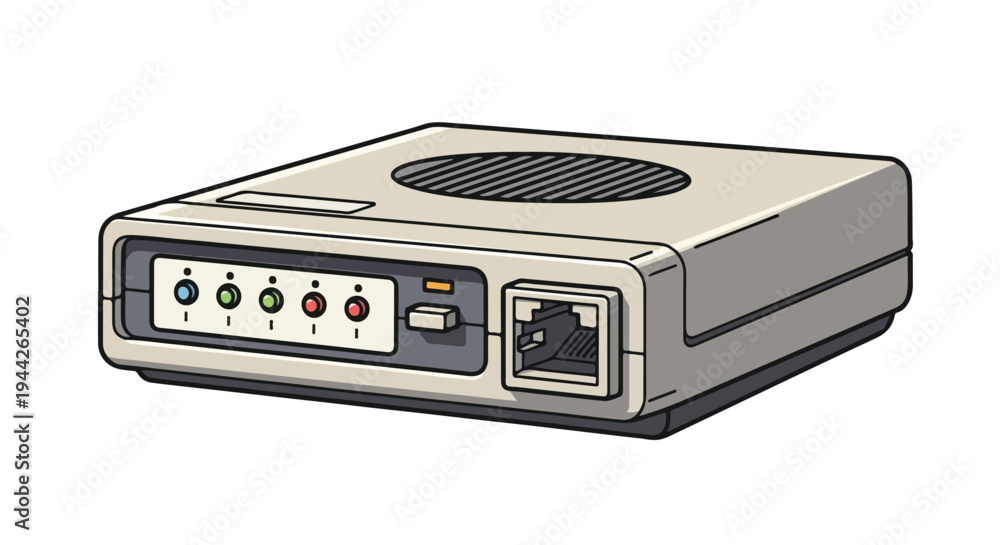 Obraz premium Retro Gaming Console Front View Illustration.