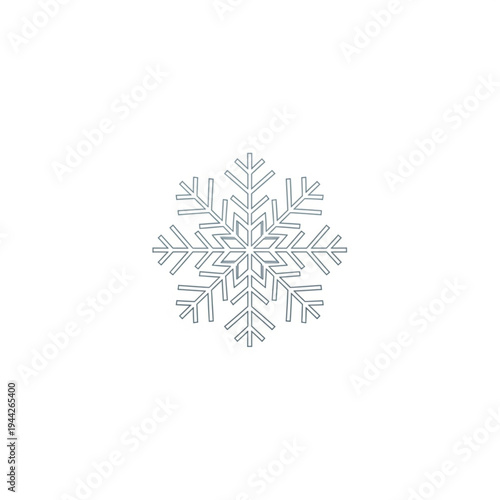 Delicate Snowflake Pattern on White Background.