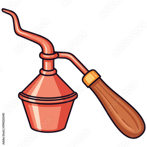 Vintage Copper Coffee Pour Over Vector Illustration