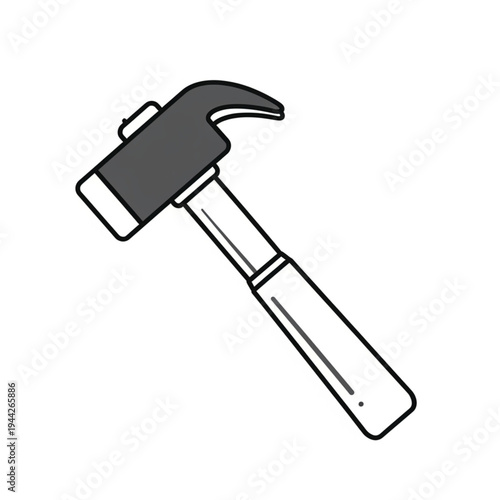 Claw Hammer Tool Illustration Design Element.
