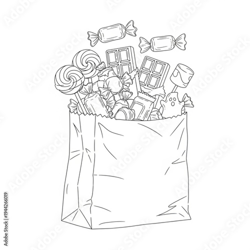 Gift Wrapping in Paper Bag Illustration.