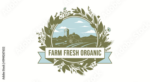 Farm Fresh Organic Food Logo Design.
