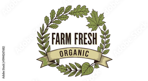 Farm Fresh Organic Food Logo Design.