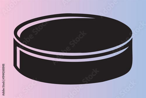 Flatdesignillustrationofablackhockeypuckisolated