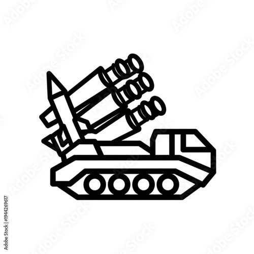 Multiple Rocket Launcher System Vehicle Illustration.