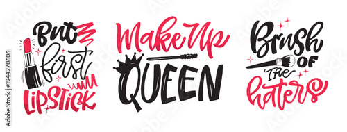 Glamour hand drawn doodle lettering quote about beauty. Lettering for t-shirt design, mug print, bag print, clothes fashion. 100% hand drawn vector image.