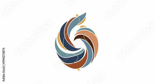Colorful Spiral Design Element Logo.