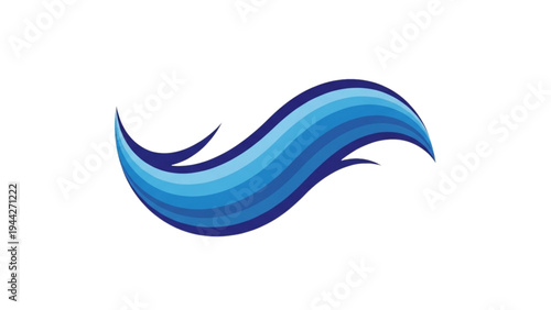A wavy blue illustration showcases gradient shades on a white background