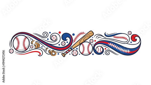 Baseball players swing bats hitting balls in a lively Sports scene