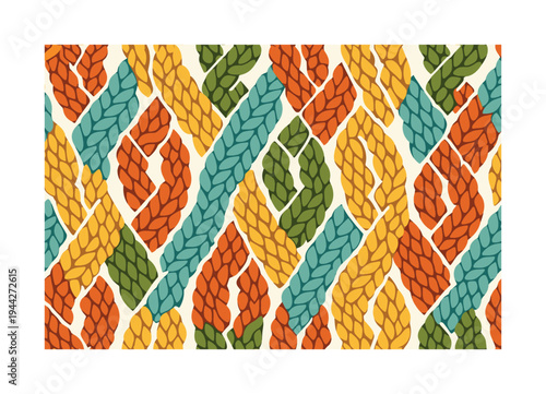 Retro Knit Pattern. retro chunky cable knit layout seamless pattern, repeating pattern, surface design,