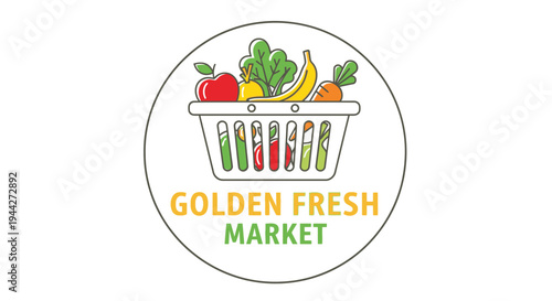 Golden Fresh Market Shopping Basket Logo 1.