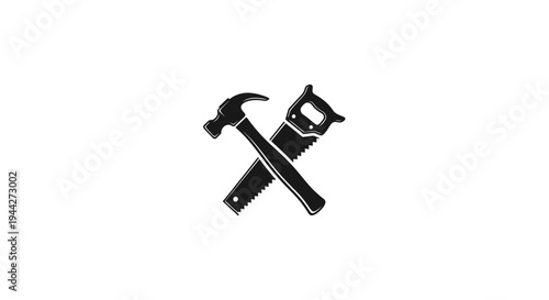 Hammer and saw crossed tools icon.