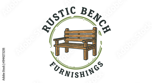 Rustic wooden garden bench furniture piece.
