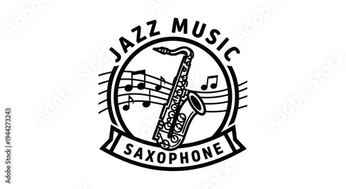 Saxophone music instrument jazz symbol.