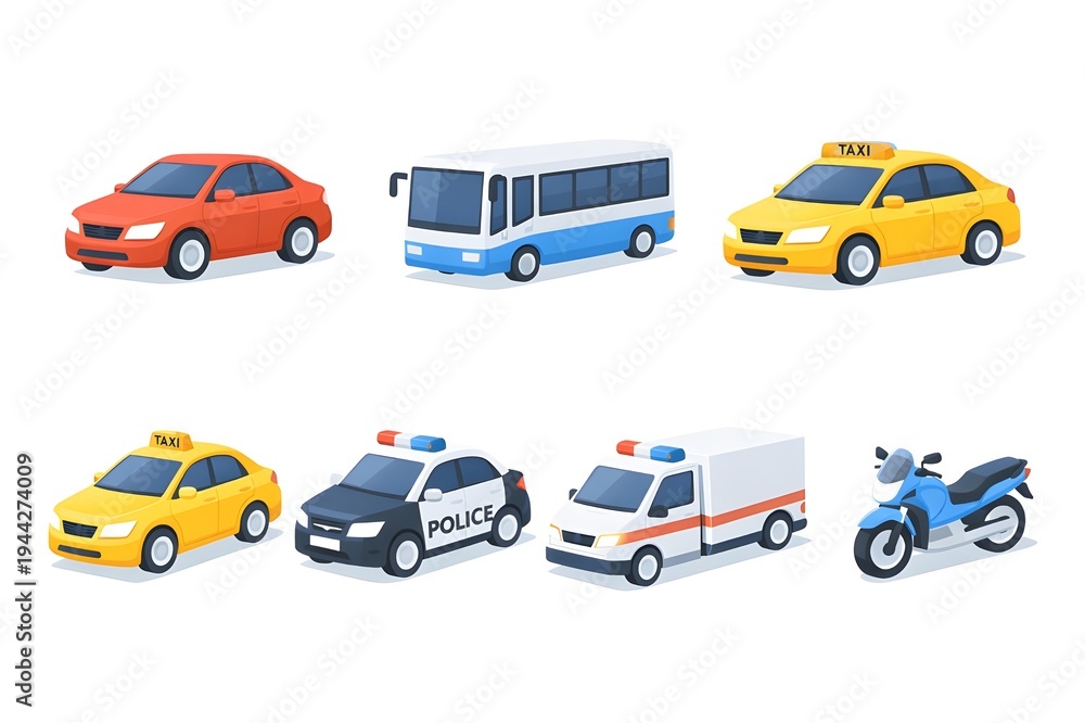 Fototapeta premium set of cars