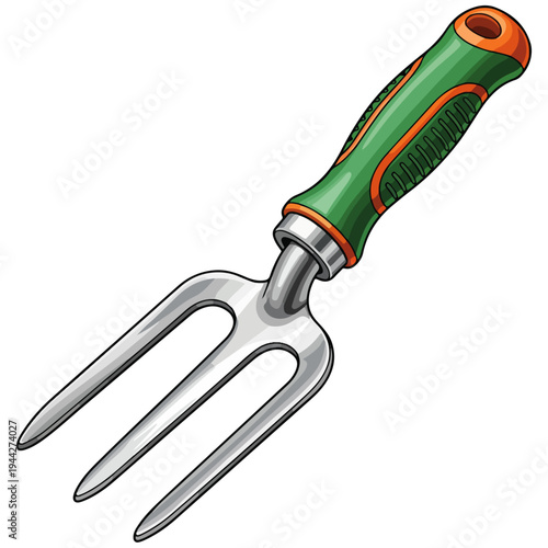 hand garden fork cartoon vector illustration