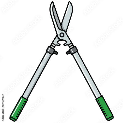 hedge shears flat vector garden pruning tool illustration