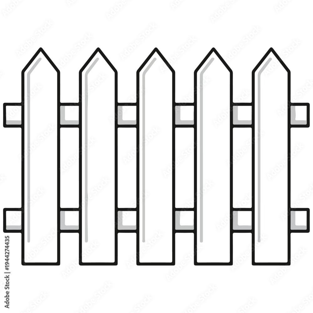 Obraz premium Picket Fence Minimalist Line Art Vector Illustration