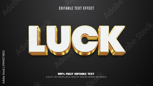 luck editable text effect 3d text premium