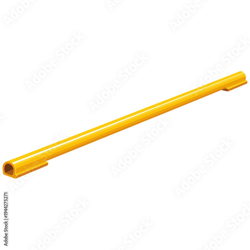 Yellow Long Plastic Handle Bar Vector Illustration