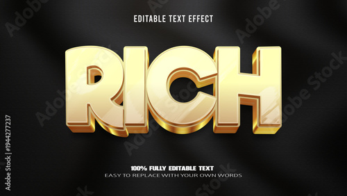 rich editable text effect 3d text premium