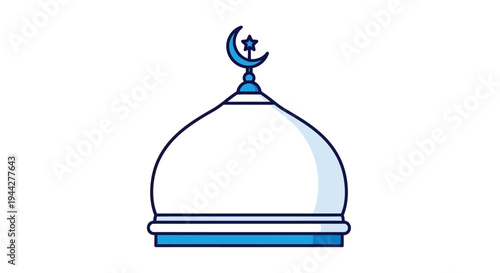Islamic mosque dome illustration vector art of religious architecture