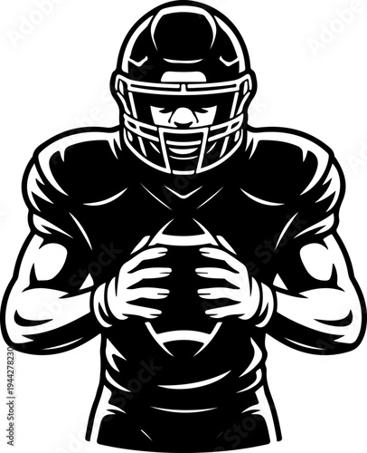 American Football Players Team Silhouette Vector Illustration