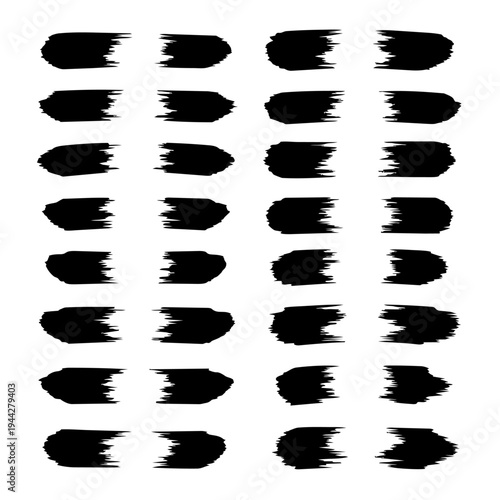 Black brush strokes on white background for design and art