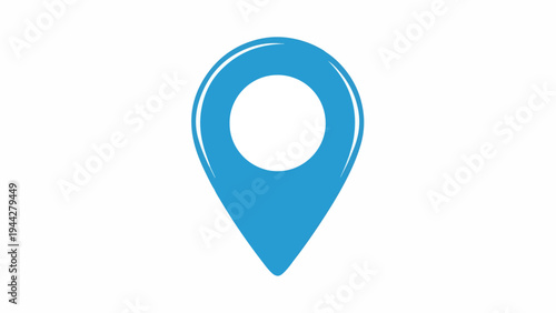 Blue Map Pin Icon Symbol.