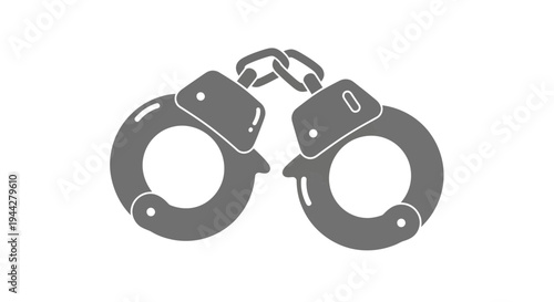 Handcuffs Vector Illustration, Law Enforcement Icon, Justice Graphic, Criminal Design