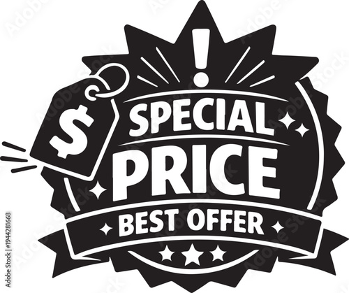 Premium vintage black friday sale badge featuring a retro shield ribbon and typography design as a quality vector sign for business promotion