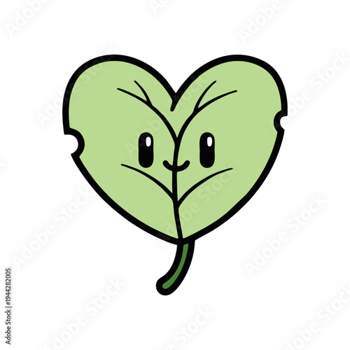 vector green heart with leaves