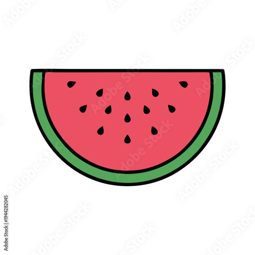 vector slice of watermelon isolated
