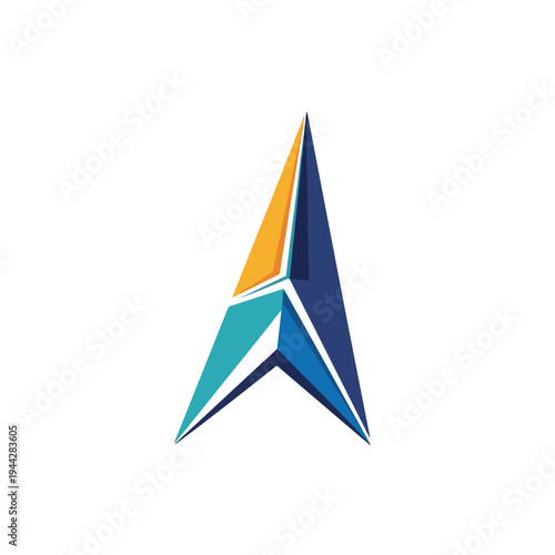 Colorful 3D Geometric Shape with Triangles.