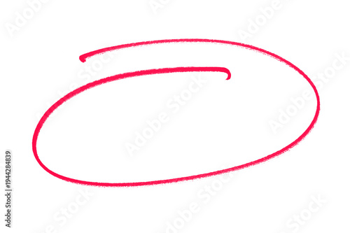 Foto hand-drawn red circle brush stroke highlight marker for presentation, Hand Drawn
