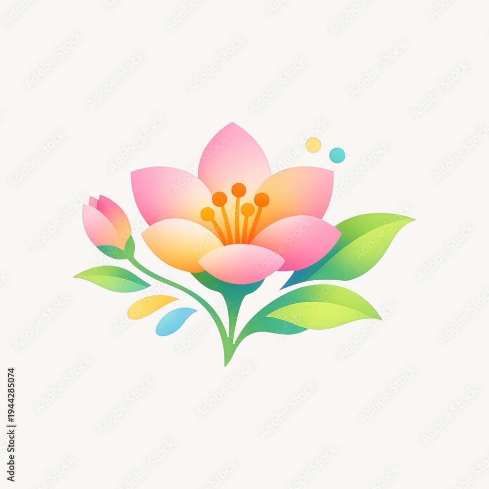 Fototapeta premium Colorful floral illustration design