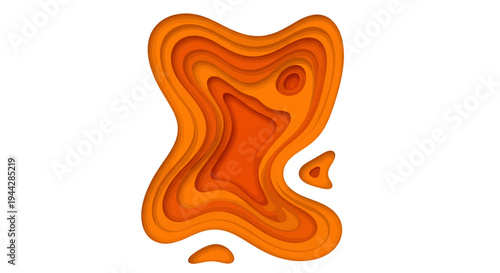 Abstract layered paper cut illustration, vector style graphic, modern design element for backgrounds